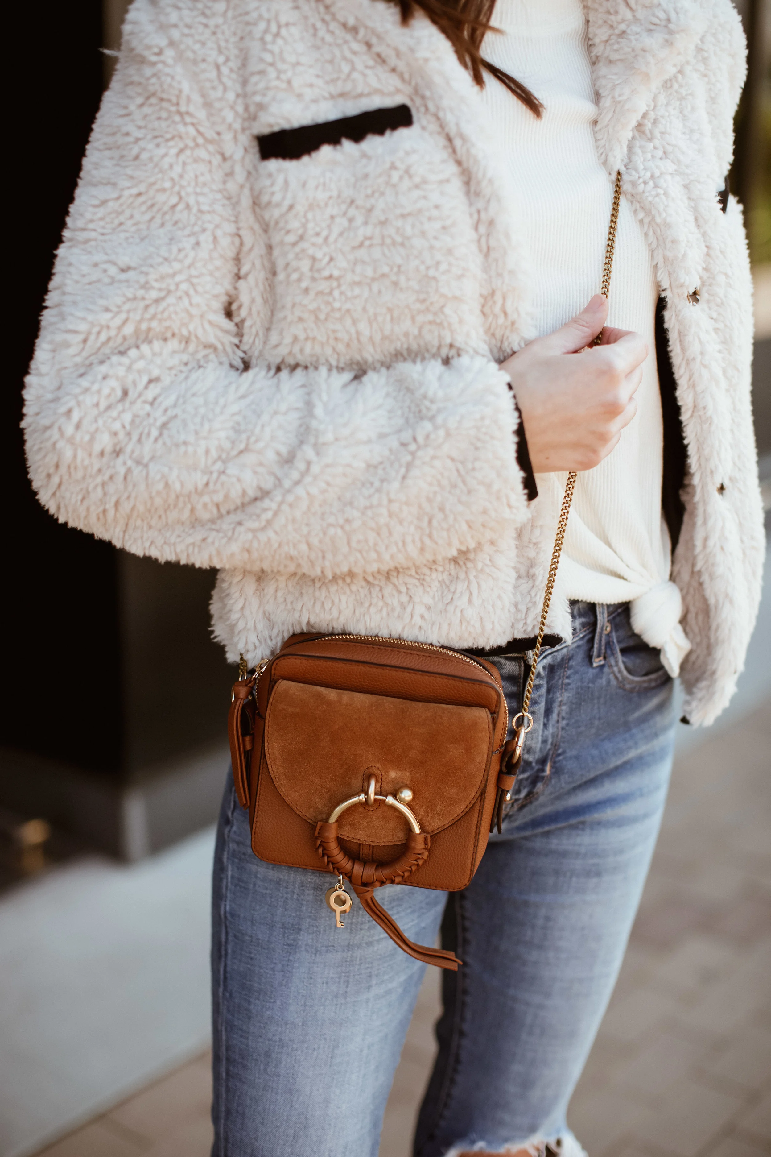 Casual Style with Creamy White Shearling Jacket — Tyler Harless